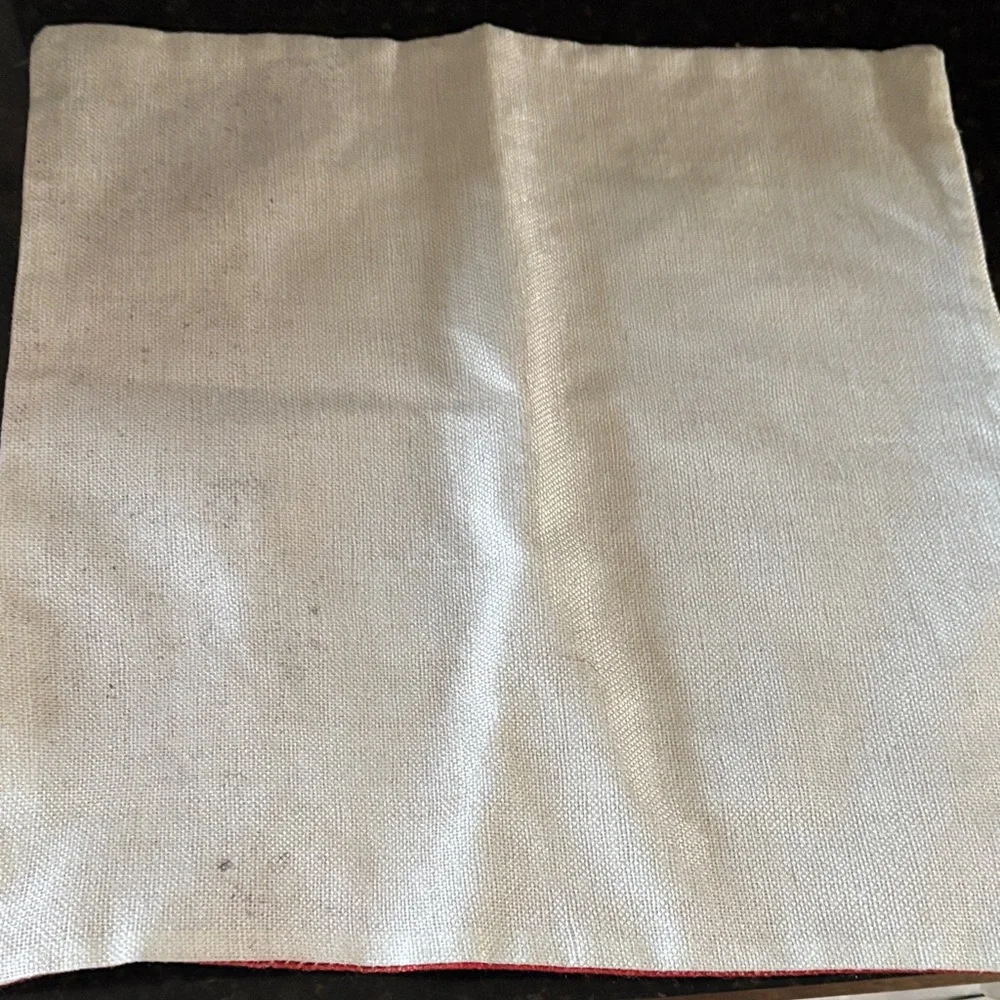 Red Christmas Pillow Cover with Reindeer Design